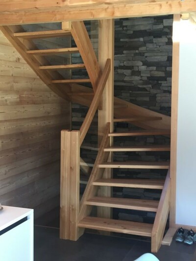 chalet ossature bois - escalier